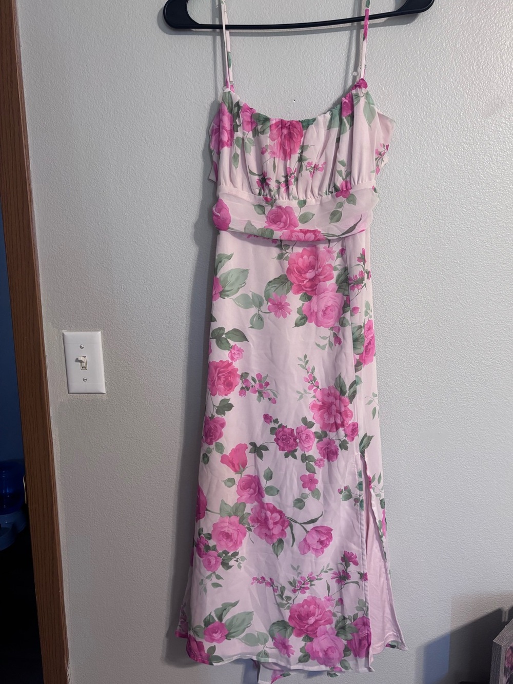 Windsor Pink Floral Spaghetti-Strap Maxi Dress